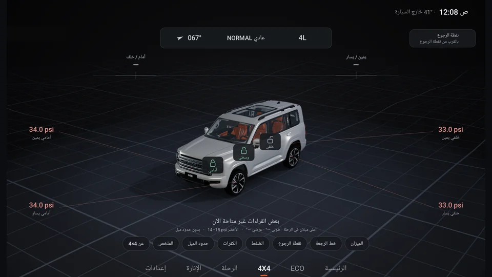 شاشة 4×4 بالليل